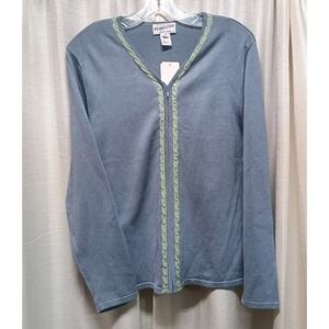 NWT Pendleton Women's‎ Size XL Blue Full Zip Silk Blend Cardigan Sweater
